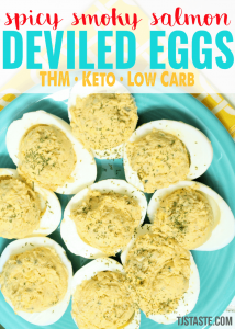 Spicy Smoky Salmon Deviled Eggs