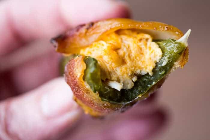 Bacon Wrapped Buffalo Chicken Poppers